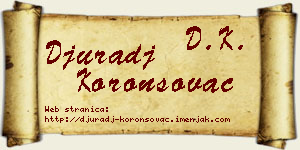 Đurađ Koronsovac vizit kartica